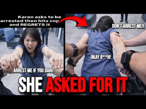 “Girlboss” Gets Instantly Humbled After Attacking A Male Cop