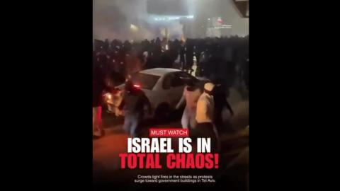 THIS IS ISRAEL - Crowds light fires in the streets as protests surge toward government