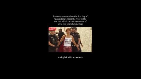 QUEENSLAND - 18 year old Protestor arrested for wearing a "From The River to The Sea" shirt