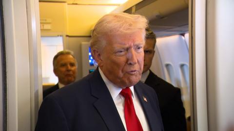 President Trump Gaggles with Press on Air Force One En Route Miami, FL, Mar. 7, 2026