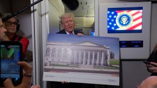 President Trump Gaggles with Press on Air Force One En Route Joint Base Andrews, Mar. 29, 2026
