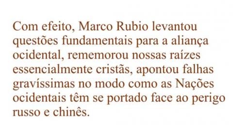 Discurso Marco Rubio Comunismo apostasia do Ocidente e Previsões de Dr Plinio (Formação e Contra-Revolução)
