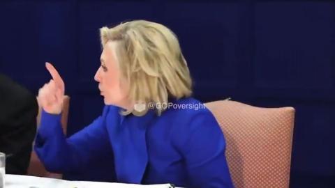 Hillary Clinton reacted angrily after her photo was released during the Epstein deposition saying