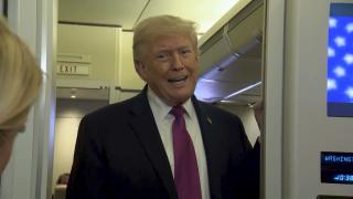 President Trump Gaggles with Press on Air Force One En Route Joint Base Andrews, Apr. 17, 2026