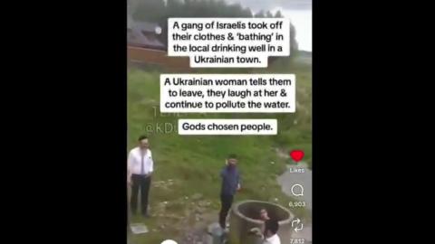 Filthy JEW cunts bath in the Ukraine village drinking water well - Head Shot these fuckers.