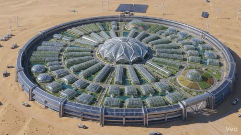 Crystalline dome in the endless desert