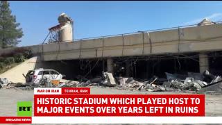 Historic stadium in Iran left in ruins after strike