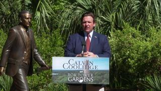 Governor DeSantis Unveils Calvin Coolidge Statue at Bok Tower Gardens
