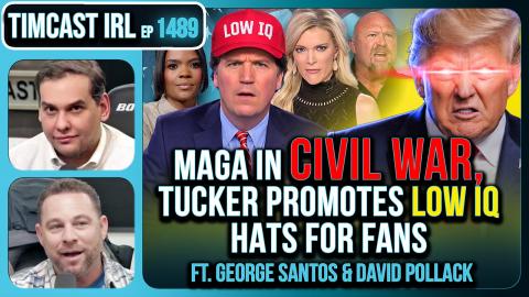 MAGA In CIVIL WAR, Tucker Promotes LOW IQ Hats For Fans | Timcast IRL