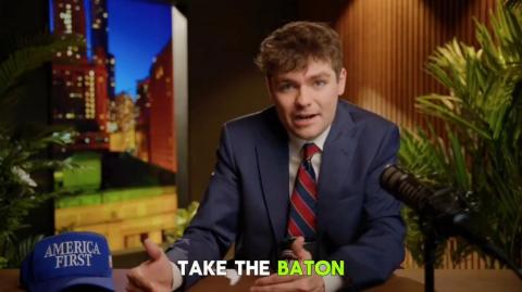 Nick Fuentes: "We are going to have to take the baton from Trump. Trump is not gonna be around in.."