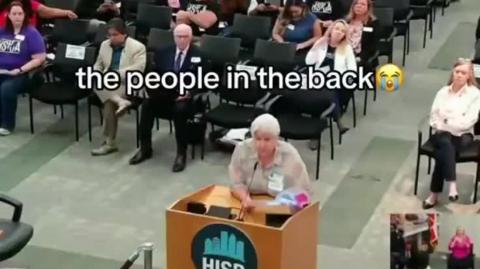 Grandmother was thrown out of a public meeting because she read a book from the school libraries