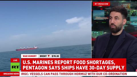 Is there food shortage on American warships near Iran?