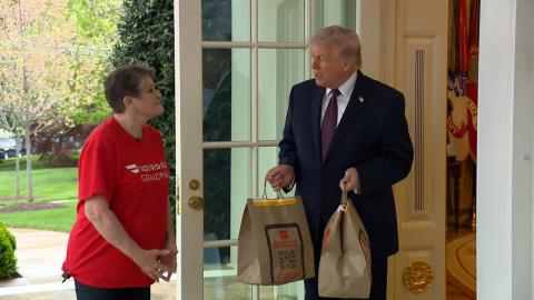 President Trump Receives a DoorDash Delivery