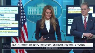 Press Secretary Karoline Leavitt, Scott Bessent, and Kelly Loeffler Brief Members of the Media