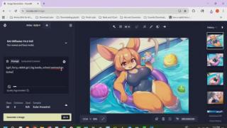 My AI Harem Pics of the Day Episode 275 Rabbit Waifus In School Swimsuits