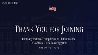 First Lady Melania Trump Reads to Children at the 2026 White House Easter Egg Roll