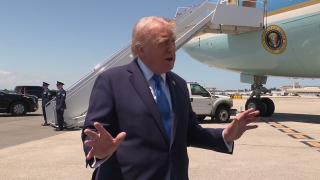 President Trump Gaggles with Press Upon Departure from Palm Beach, FL, Apr. 25, 2026