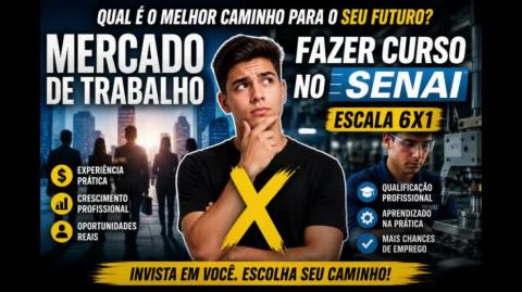 mercado de trabalho ou fazer curso no Senai escala 6x1 @jesuinomgtow2