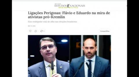 Ligações Perigosas: Flávio e Eduardo na mira de ativistas pró-Kremlin (Cristian Derosa)