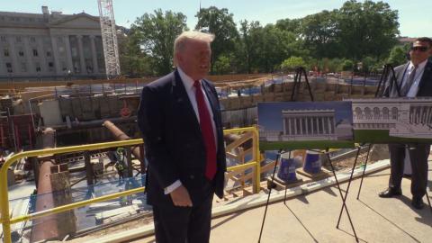 President Trump Visits White House Ballroom Construction