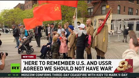 Car rally and Immortal Regiment: New Yorkers honor heroes on Victory Day