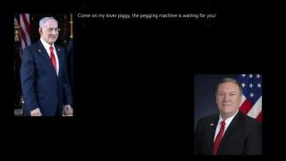 Mike Pompaeo the Fat Piggy - Puckering up for Bibi