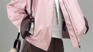 Lightweight women's zip front jacket with long sleeves for everyday style and comfort