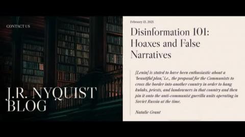 Disinformation 101: Hoaxes and False Narratives – February 15, 2021 – Jeffrey Nyquist