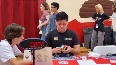 The moment the Rubik's Cube world record was updated for the first time in five years