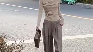 Women's Elegant Long Sleeve Ruched Top with Asymmetrical Boat Neck Design