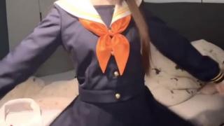 Trendy Japanese-Korean look with orange detail