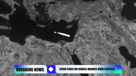 Spainish Warship FIRES at Jew Terror Regime Drones Over New Gaza Flotilla