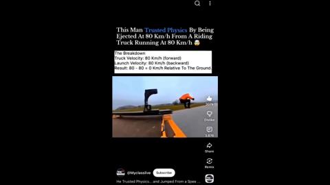 Man EJECTED at 80kmh from a truck travelling at 80kmh