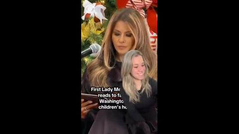 Pathetic Prostitute Melania Trump reads a Santa story with a very bad accent