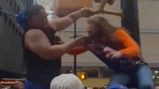 Two Trashy Knicks Fans Try to Kill Each Other