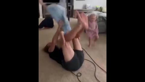 This kids will never forget this day with dad