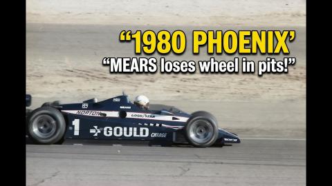 1980 C.A.R.T. Phoenix-Penske teammates pit , Mears loses a tire on the stop!!