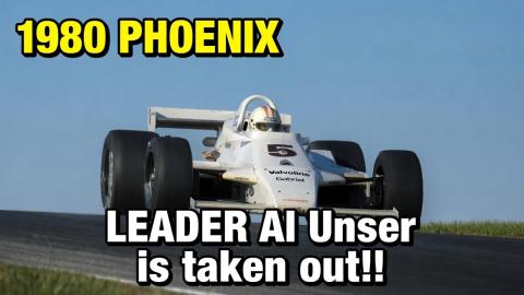 1980 C.A.R.T. Phoenix LEADER Al Unser is taken out with Englehart and Bagley!