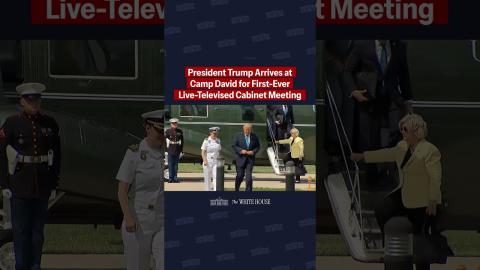 President Trump Arrives at Camp David For a Cabinet Meeting
