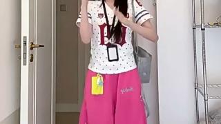 Women's Star Print V-Neck T-Shirt and Wide Leg Pants Two-Piece Set