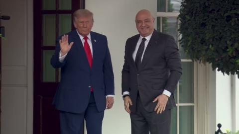 President Trump Greets the President of the Republic of Lebanon