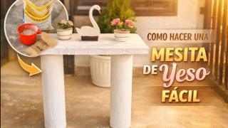 Como hacer una mesita de yeso muy fácil _diy decoración