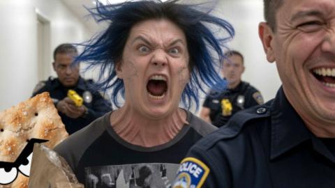 Blue Haired They/Them has Epic Crash Out