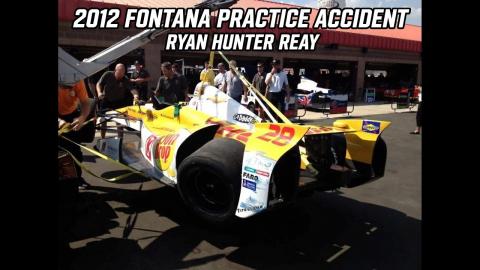2012 Indycar Fontana testing crash - Ryan Hunter Reay