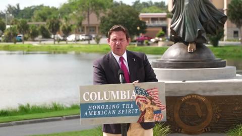Governor DeSantis Unveils Lady Columbia Statue and Awards Infrastructure Funding in Lake City