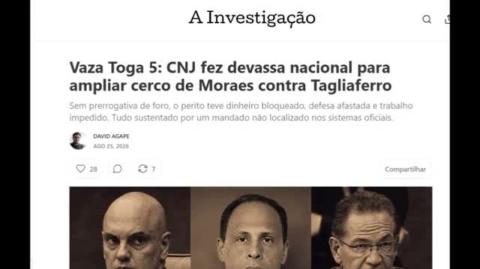 Vaza Toga 5: CNJ fez devassa nacional para ampliar cerco de Moraes contra Tagliaferro