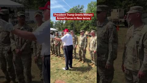President Trump Greets Military in New Jersey