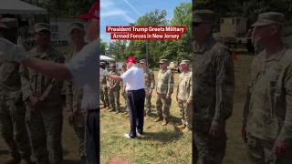 President Trump Greets Military in New Jersey
