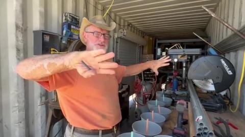Root Cellar Strut Production - EMT Conduit and Stamp Press Demo