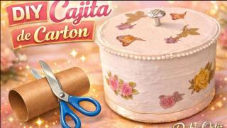 DIY Cajita Decorativa con Tubo de Cartón _ Manualidad Fácil y Bonita